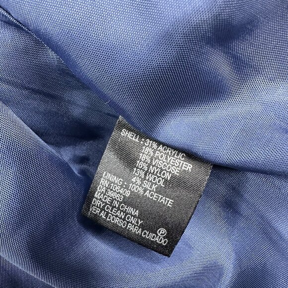 Tahari Women's NWOT Blue Jacquard Shaw Collar Business Career Shift Dress 4/C33 - Picture 6 of 15